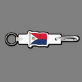 4mm Clip & Key Ring W/ Full Color Flag of Sint Maarten Key Tag